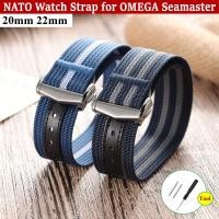 ราคา NATO ผ้าใบไนลอนสายนาฬิกาสําหรับ OMEGA Seamaster 150 M 300 M De Ville Moon Planet Series นาฬิกาสร้อยข้อมือสําหรับผู้หญิงผู้ชาย (45703001181)