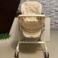 ราคา เก้าอี้ไฮแชร์ (เก้าอี้ทานข้าว & เปลไกว) ยี่ห้อ Combi รุ่นใหม่ Fealetto สีครีมปักลายวงกลม พร้อมเบาะรอง (2864647930)