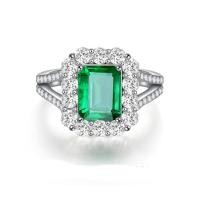 ราคา TANITTgemsแหวนทองคำขาวประดับพลอยมรกตทรงสี่เหลี่ยมล้อมเพชรโคลนนิ่งน้ำงาม (7671111802)