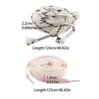 ราคา เชือกผูกรองเท้าCrocs ขนาด 120 cm x 3 cm สีดำและขาว เหมาะสำหรับการประดับCrocs (40509383791)