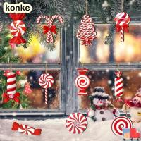 ราคา KONKE 12 ชิ้นตกแต่งต้นคริสต์มาส,จี้คริสต์มาสอ้อยขนมไม้,แขวนสีแดง DIY Candy Cane ตกแต่งคริสต์มาส (48902206642)