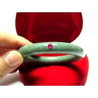 ราคา TANITTgems กำไลหยกพม่าแท้ประดับพลอยทับทิมแท้สีแดงอมชมพู (6871222818)