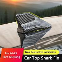 ราคา TAJIAN หลังคารถ Shark Fin เสาอากาศคาร์บอนไฟเบอร์ Top Shark Fin สติกเกอร์ ABS Trim อุปกรณ์เสริม Fit สําหรับ Ford Mustang 2024-2025 (49604014062)