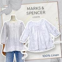 ราคา Marks and Spencer %Linen Blouse (28512980203)