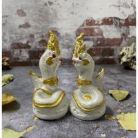 ราคา พญานาคคู่รัก ปูนปั้น 1 คู่(สีขาว) (19608517360)