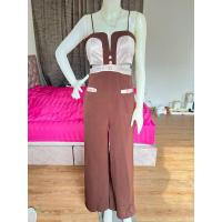 ราคา งานป้ายNITTAYA จั๊มสายเดี่ยวขายาวสีน้ำตาลเว้าเอว ไซส์ M (27304175412)