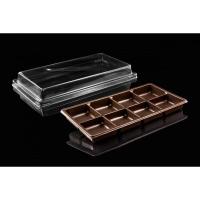 ราคา BP กล่องพลาสติก กล่องใส่ขนม กล่องพลาสติก8ช่อง ฐานสีน้ำตาล + ฝาใส รหัส E-81 จำนวน 50ชุด (28053637088)