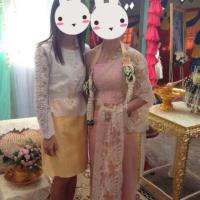 ราคา ชุดเซต2ชิ้น เสื้อลูกไม้กับกระโปรงผ้าถุง (1994790819)