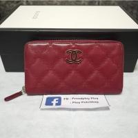 ราคา Chanel​ Wallet​ ของแท้ หนังLampskin สีเลือดหมู (7537419841)