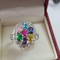 ราคา แหวนพลอยหลากสีตัวเรือนเงิน (1787221283)