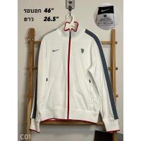 ราคา เสื้อมือสอง เสื้อวอร์ม NIKE ปักโลโก้ Manchester สีขาวแดง ป้ายM (26925901268)