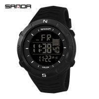 ราคา SANDA Men Fashion Sport Watch ทหาร กันน้ำ LED แสดงผล Digital Electronic Watch (10415177958)