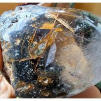 ราคา โป่งข่ามพม่า หินแท้ ก้อนดิบ แผ่นแร่สีทอง ไหมทอง ปวกดำ พิรุณดำ และขาว กาบ แก้วเจียร์ทรงสวย (29462291598)