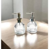 ราคา ขวดแก้วหัวปั้มแก้วใส หัวปั้มสแตนเลสสีเงิน ขนาด 200ml.No.3757 (27822936505)