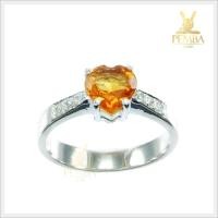 ราคา แหวนซิทรินแท้ สีส้มสวยใส เงินแท้ ชุบทองคำขาว แหวนพลอยแท้ (9111284821)