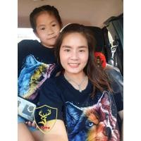 ราคา เสื้อหมาป่าผู้ใหญ่ ลายหมาป่าทูโทน เสื้อยืดคอกลมผ้าคอตตอน 100% (11222839303)