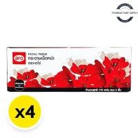 ราคา Aro เอโร่ กระดาษเช็ดหน้า 170 แผ่น หนา 2 ชั้น จำนวน 4 ห่อ กระดาษทิชชูเช็ดหน้า (29415641514)