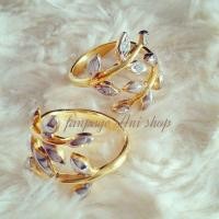 ราคา แหวนตัวเรือนผลิตจาก เงินแท้ 92.5%ชุบทองคำขาว ทองเค24 (14606456)