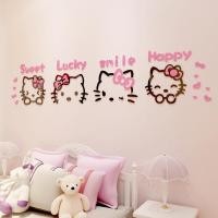 ราคา สติกเกอร์กระจกอะคริลิค ลายการ์ตูน Hello Kitty Cat 3d กันน้ํา สําหรับติดตกแต่งผนังห้องนอนเด็ก (16676480543)