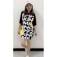 ราคา เสื้อโอเวอร์ไซต์ หญิงชายใส่ได้ งาน Pack (Cotton 100%) SMILE SINCE 1992 ดำสีเดียว (6349540467)