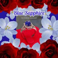 ราคา แหวนเพชรแท้%แหวนไพลินล้อมเพชรแท้ Blue Sapphire (23852996429)