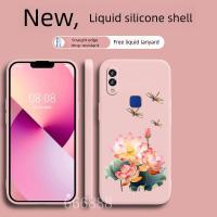 ราคา Gift lanyard case สําหรับ vivo Y91 Y95 Y85 V9 V11i เคสโทรศัพท์ ใหม่ลายดอกบัวกันกระแทก soft case (26859516773)