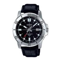 ราคา Casio Standard นาฬิกาข้อมือผู้ชาย สายหนังแท้ รุ่น MTP-VD01L,MTP-VD01L-1E - สีเงิน (1486357814)