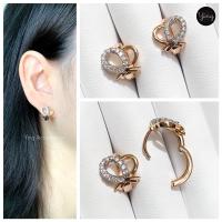 ราคา ต่างหูห่วงเล็ก งานเพชรรูปหัวใจ ขนาดห่วง 1 cm (19330104752)