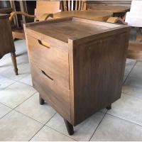 ราคา ตู้เล็กหัวเตียงสไตล์วินเทจ โต๊ะไม้สักคัดเกรดสีเสี้ยนดำสูง 57 ซม. (21180368033)