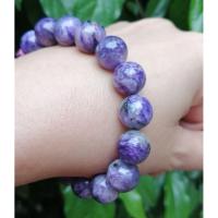 ราคา กำไลหินนำโชคชารอยต์ (Charoite) ขนาด 12 มิล ขนาด16-17เซนติเมตร (27675286341)