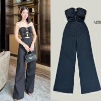 ราคา Linda จั้มขายาวเกาะอกสีดำ ช่วงอกเป็นผ้าชาติน (23184253506)