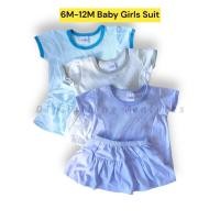 ราคา [6-12M] Baju Bayi Perempuan Set 2 ชิ้น Gaun ตาไก่ชุดเด็กผู้หญิงพร้อมกระโปรง (27106808038)