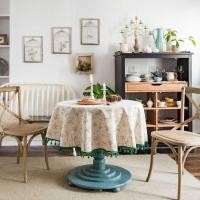 ราคา ผ้าปูโต๊ะ Yimanqiyun ผ้าปูโต๊ะพิมพ์ลายดอกไม้ผ้าฝ้ายผ้าลินินผ้ากลมโต๊ะกลมขนาดเล็กสไตล์ INS (47902249106)