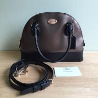 ราคา COACH MINI CORA DOMED SATCHEL IN BICOLOR METALLIC CROSSGRAIN LEATHER (34165202)