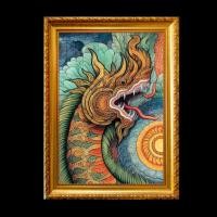 ราคา รูป พญานาคราช พญานาค นาคศิลป์แห่งความมั่งคั่งร่ำรวย รูปพร้อมกรอบรูปบูชา (27332336551)