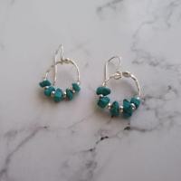 ราคา ต่างหูห่วงเงินแท้ ต่างหูห่วงสไตล์บาหลี ต่างหูเงินแท้ 925 ต่างหูเงินแท้เทอควอยส์แบบห่วง ต่างหูหินแท้ ต่างหูแฟชั่น (1555914319)