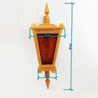 ราคา โคมไฟไม้สักแบบแขวนทรงเหลี่ยมและกระจกสี (10534899473)