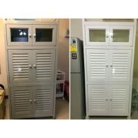 ราคา ตู้กับข้าว PVC - 5 ชั้น โดนน้ำ โดนแดดได้ ไม่มีไม้ผสม ไม่ผุ ไม่เป็นสนิม (2628836092)