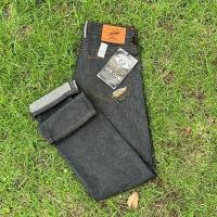 ราคา LS709/M กางเกงยีนส์ทรงกระบอกเล็กริมแดง ปักลายขนนก สีมิดไนท์ lvisclub 28-36 (29910521100)