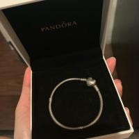 ราคา Pandora Silver bracelet with Heart Clasp ไซส์ 17 (3110113739)