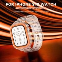 ราคา เคสซิลิโคนกีฬาใสใส + สายรัดเข้ากันได้สําหรับ apple watch Series 10 Band 46 มม. 42 มม. (26714083755)