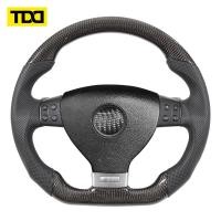 ราคา TDD 100% Real Carbon Fiber Steering Wheel With Leather For VW Volkswagen Golf 5 Mk5 GTI TSI Passat (57653192895)
