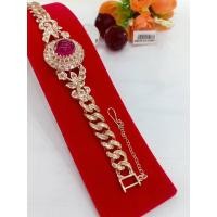 ราคา #สร้อยข้อมือเศษนาคพลอยล้อมเพชรซีก#สร้อยข้อมือนาคแท้ (20979821644)