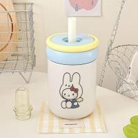 ราคา คิตตี้กระต่ายน่ารักสไตล์ถ้วยน้ําฉนวนแก้วเซรามิกพร้อมหลอดแหวนสีฟ้าจับถ้วยเก็บความร้อน (58104032931)