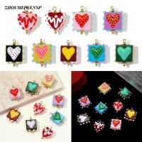 ราคา ZHOUMEIWENSP สร้อยคอจี้, สแตนเลสลายจุดหัวใจ DIY จี้อุปกรณ์เสริม, Creative Lampwork แก้วตกแต่งองค์ประกอบ DIY ต่างหู Charms งานฝีมือทํามือ (47754229425)