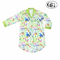 ราคา G&G ชุดนอน ชุดกระโปรงคอปกแขนยาว ผ้าซาติน EN7S002 (40378081009)