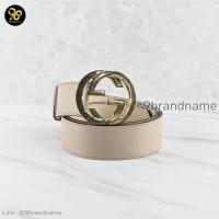 ราคา Gucci Belt GG Cream Leather Gold Interlocking G Buckle Belt มือสอง ก่อนสั่งซื้อทักแชทก่อนนะคะ (25443097567)