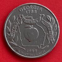 ราคา เหรียญสหรัฐอเมริกา​​ USA​​ Quarter Dollar 0.25 USD ปี 1999 Georgia (15197275911)