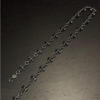 ราคา Gift Chrome Hearts s925 Sterling Silver Seiko Classic Tang Black Cross Flower Necklace (48853310218)