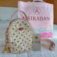 ราคา กระเป๋าแบรนด์เนม ASKD ใหม่99% กระเป๋าเป้แบรนด์เนม กระเป๋าจิ๋วฝังเพชรสีน้ำตาลครีม AISIKADAN (5238986776)